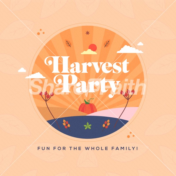 Harvest Party Orange Social Media Graphic Thumbnail Showcase