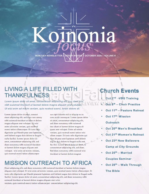 Cross Before Crown Church Newsletter Thumbnail Showcase