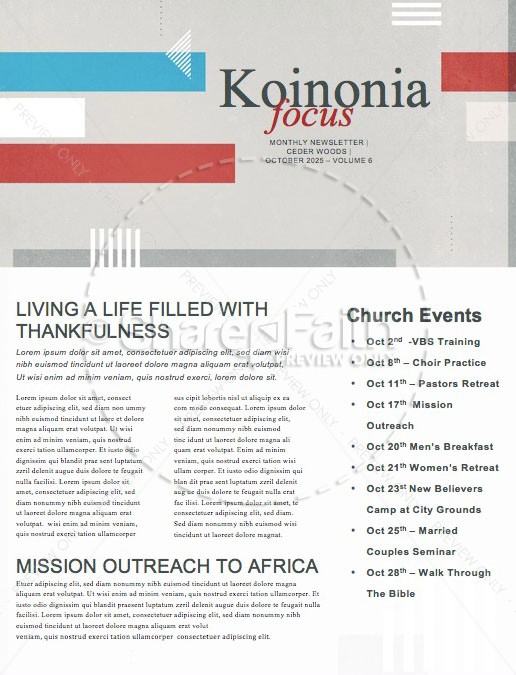 Veteran's Day Service Church Newsletter Thumbnail Showcase