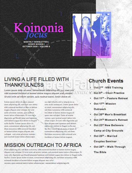 Hope In Action Church Newsletter Thumbnail Showcase