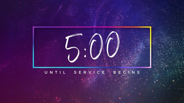 5min Countdown Shimmer Church Motion Graphics