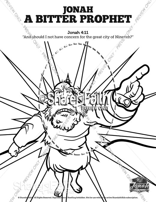 Jonah 4 A Bitter Prophet Sunday School Coloring Pages