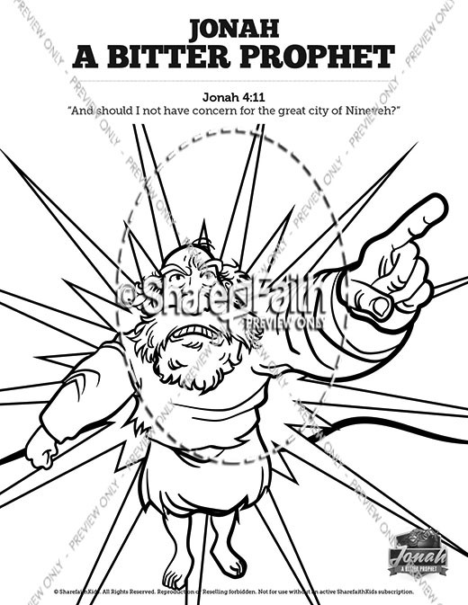 Jonah 4 A Bitter Prophet Sunday School Coloring Pages Thumbnail Showcase