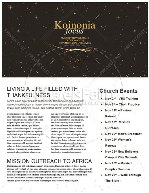 Advent Gold Church Newsletter Thumbnail Showcase