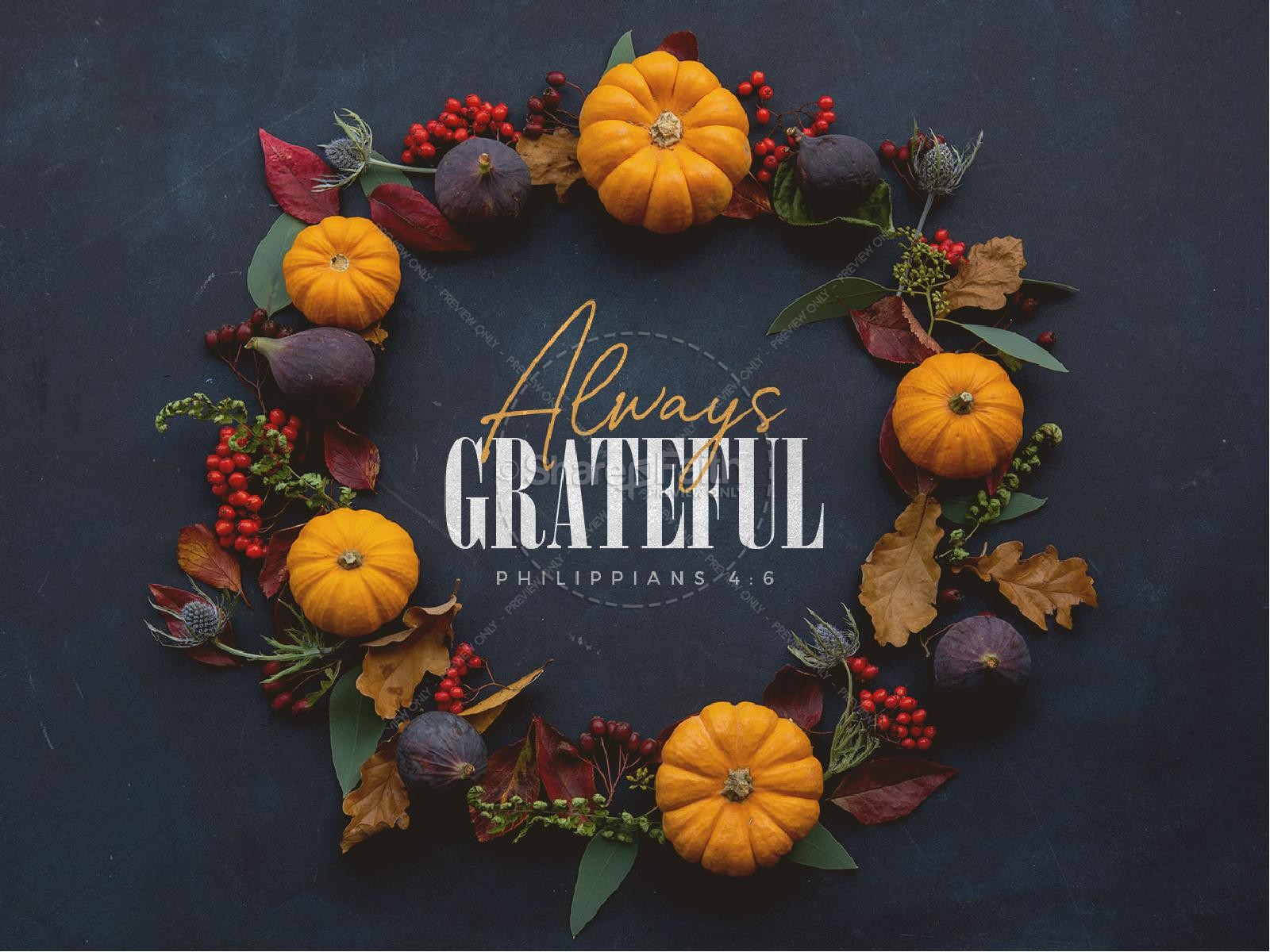 Always Grateful Thanksgiving Church PowerPoint Thumbnail 1