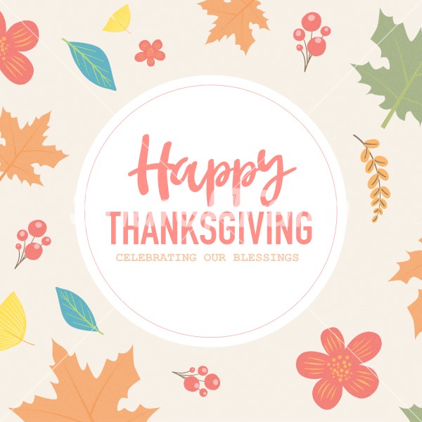 Thanksgiving Blessings Social Media Graphic