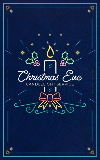 Christmas Eve Candlelight Service Church Bifold Bulletin Thumbnail Showcase