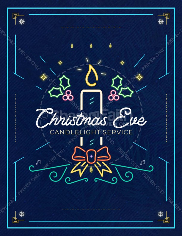 Christmas Eve Candlelight Service Church Flyer Thumbnail Showcase