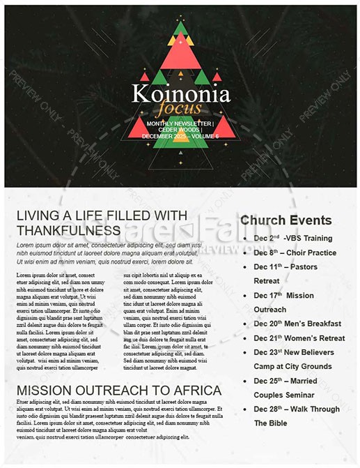 Merry Christmas Savior Church Newsletter Thumbnail Showcase