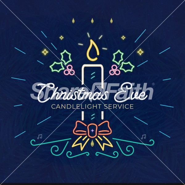 Christmas Eve Candlelight Service Social Media Graphic Thumbnail Showcase