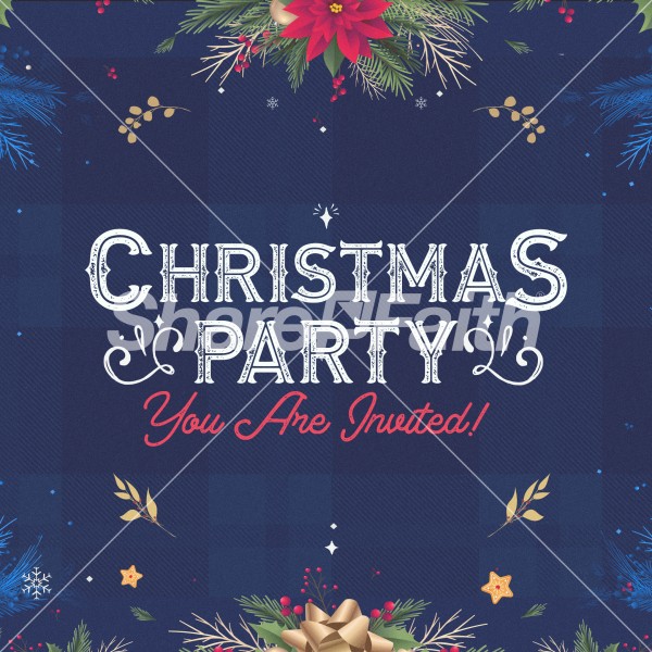 Christmas Party You Are Invited Social Media Graphics Thumbnail Showcase