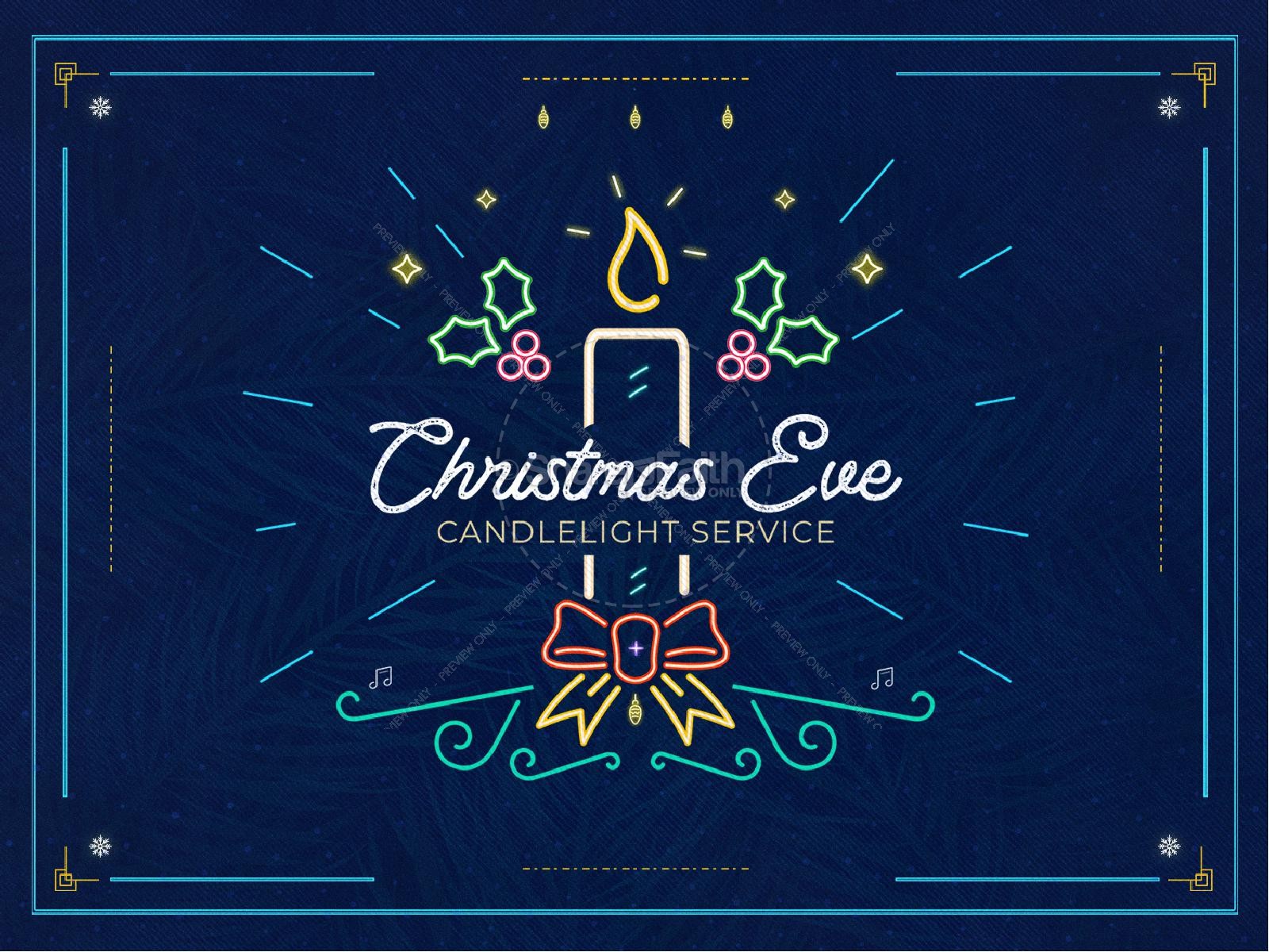 Christmas Eve Candlelight Service Church Christmas Graphics Thumbnail 1