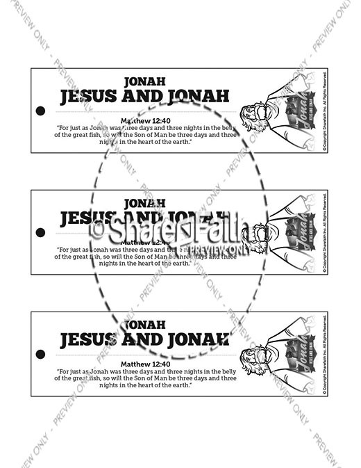 Matthew 12 Jesus and Jonah Bible Bookmarks Thumbnail Showcase