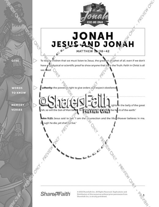 Matthew 12 Jesus and Jonah Curriculum Thumbnail Showcase