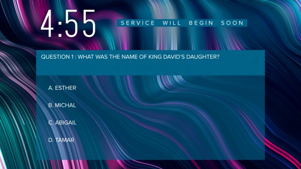 5min Trivia Countdown Wavelength Church Motion Graphic