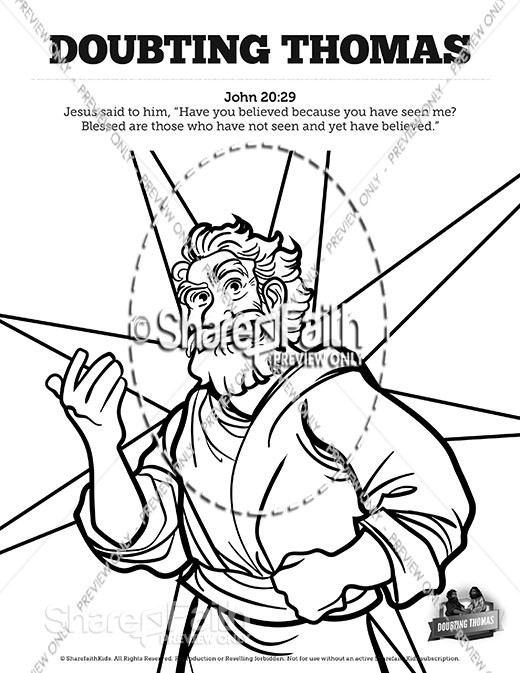 John 20 Doubting Thomas Sunday School Coloring Pages