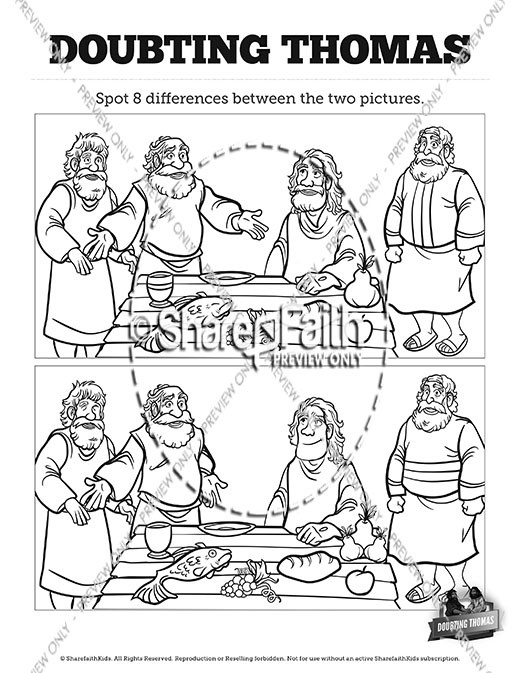 John 20 Doubting Thomas Spot the Differences | Sharefaith Kids