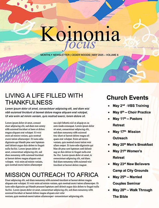 Mother's Day 2022 Church Newsletter