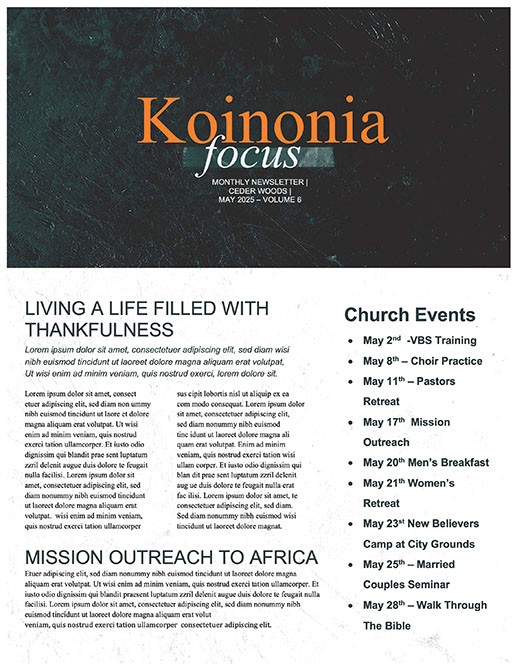 Man Up Church Newsletter