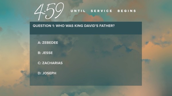 Paradise Clouds Church Motion Graphics Trivia Countdown