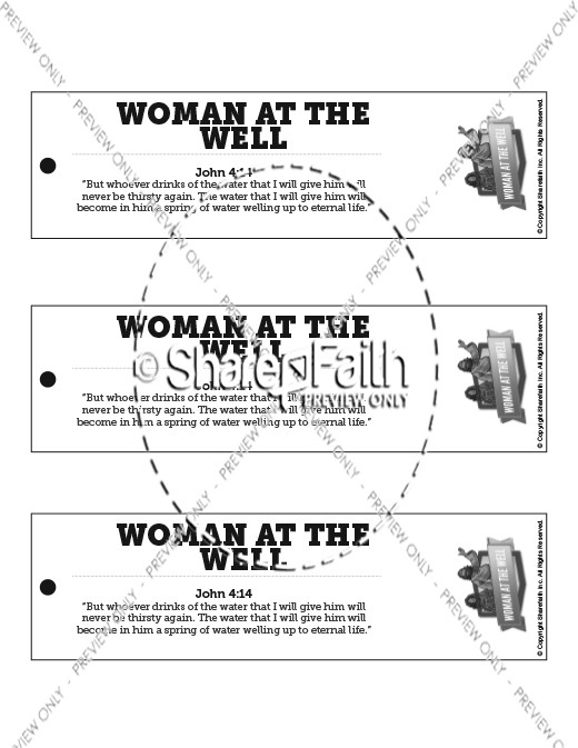 John 4 Woman at the Well Bible Bookmarks Thumbnail Showcase