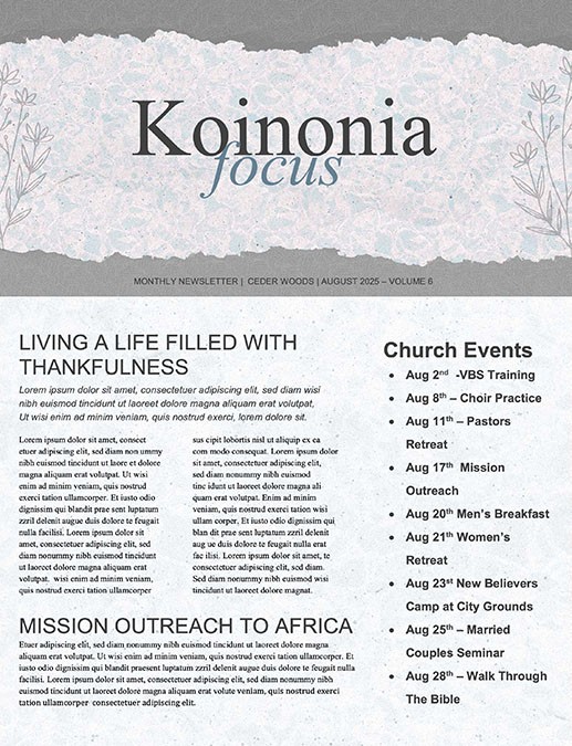 Women on a Mission Church Newsletter 2022