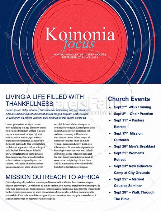Concentric Circles Church Newsletter Thumbnail Showcase
