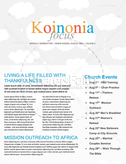 Kids Church Church Newsletter Thumbnail Showcase