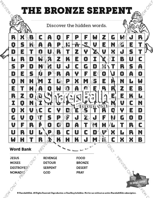 Bronze Serpent Word Search