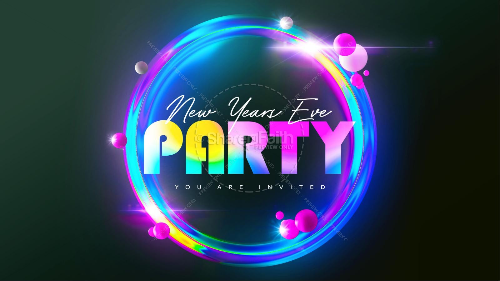 New Years Eve Party Neon Title Graphics Thumbnail 1