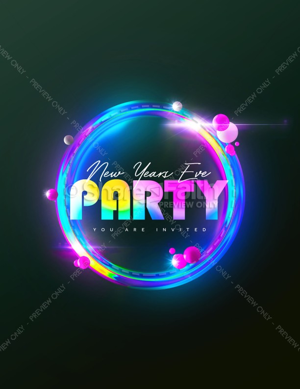 New Years Eve Party Neon: Flyer Thumbnail Showcase
