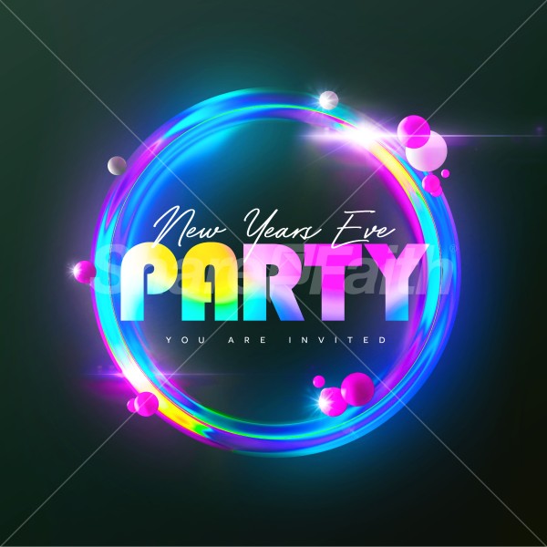 New Years Eve Party Neon: Social Media Graphics Thumbnail Showcase