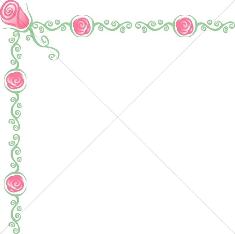 Rose Symbols with Vines Page Corner