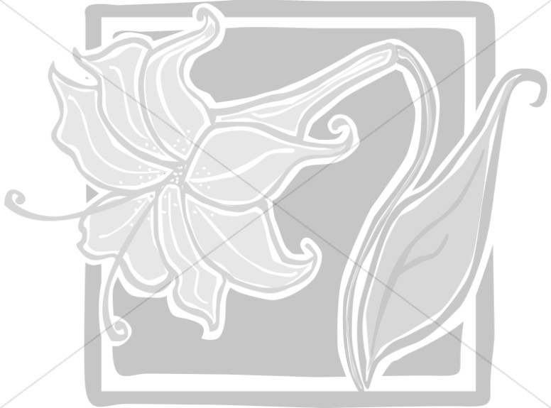 Grayscale Easter Lily in Frame Thumbnail Showcase