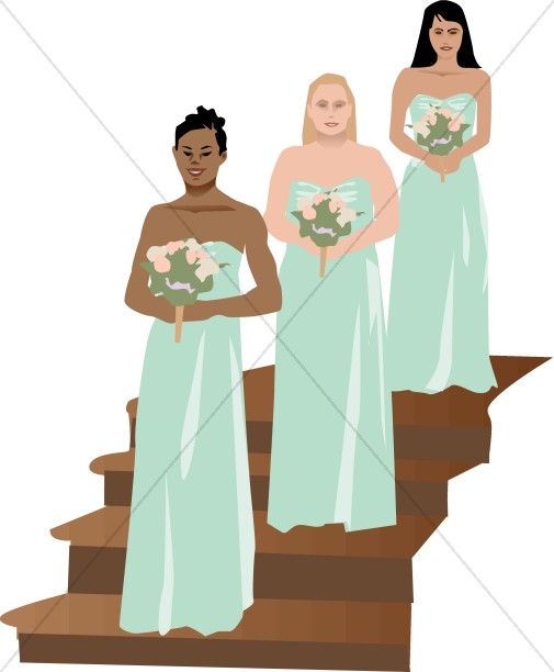 Bridesmaids Stand at the Sides of the Altar Thumbnail Showcase