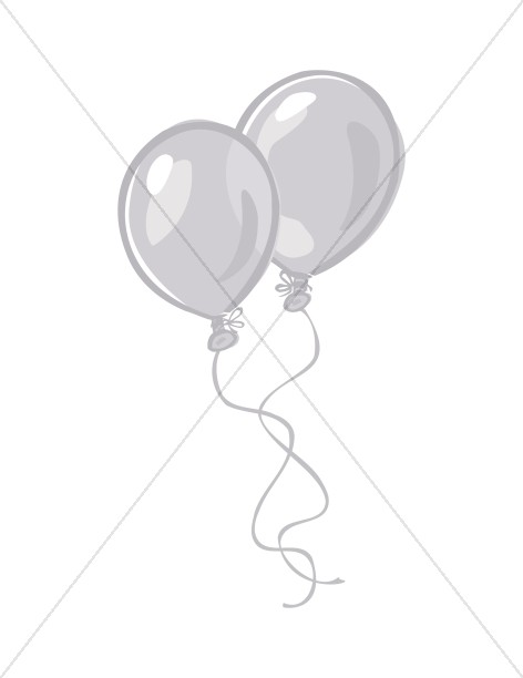 Two Balloons in Black and White Thumbnail Showcase