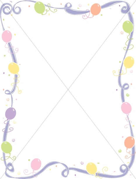 Faded Whimsical Ribbon and Balloon Frame