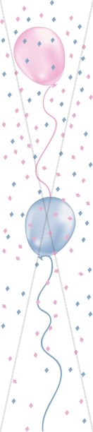 Two Pastel Birthday Balloons Column
