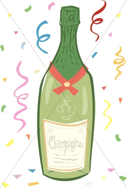 Bottle of New Year's Champagne Thumbnail Showcase