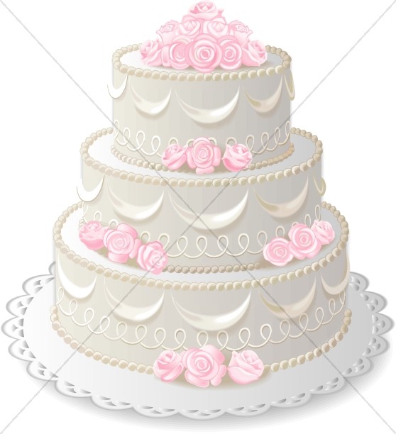 Three Layer Anniversary Cake Christian Wedding Clipart