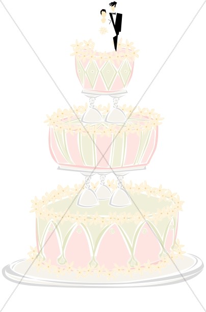Fancy Wedding Cake With Glass Tiers Thumbnail Showcase