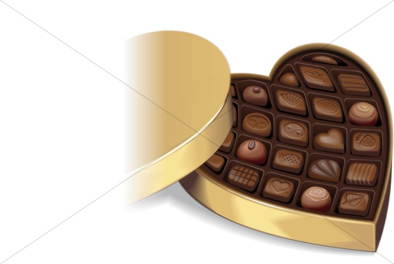 Realistic Heart Shaped Box of Chocolates Thumbnail Showcase