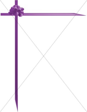 Purple Ribbon Frame with Pulled Bow