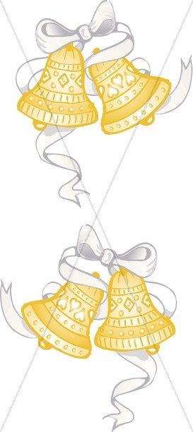 White Ribbon and Bells for Page Decorations Thumbnail Showcase