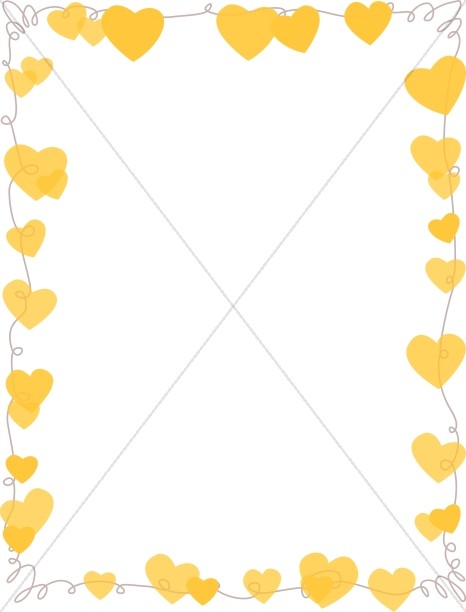 Gold Hearts Hanging Page Frame