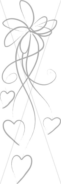 Silver Line Art Bow with Hearts Thumbnail Showcase