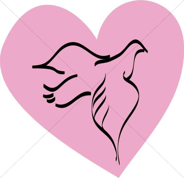 Dove Outline on Pink Heart Thumbnail Showcase