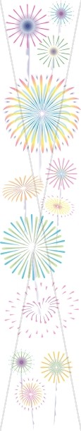 Column of Colorful Fireworks
