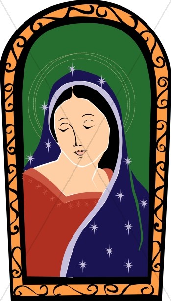 Virgin Mary in Stained Glass Thumbnail Showcase