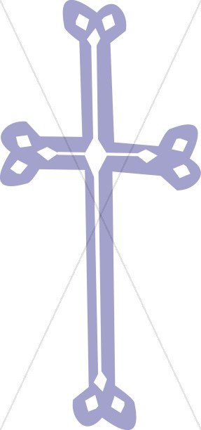 Blue Gray Rounded Cross